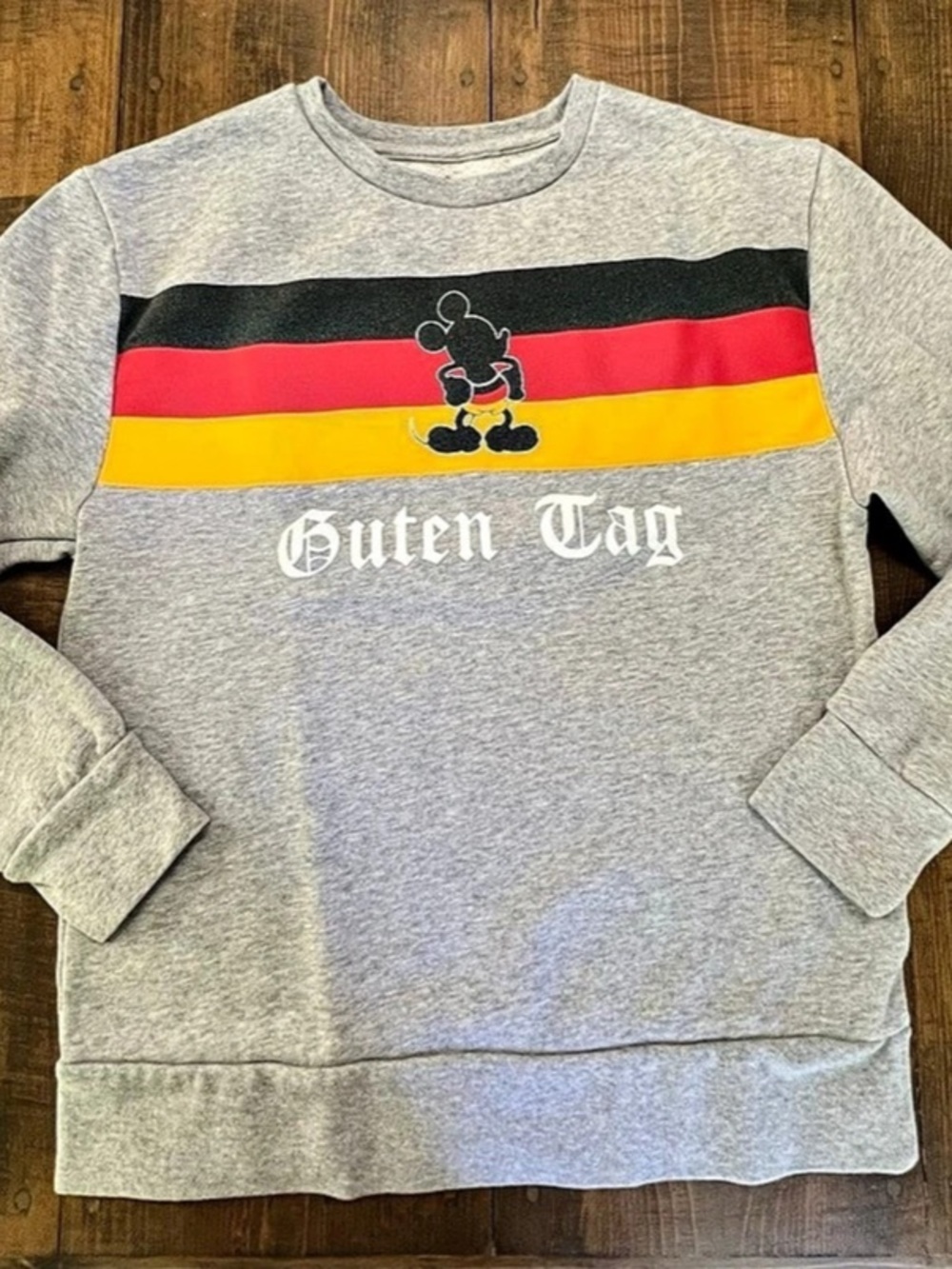 Disney Epcot World Showcase Guten Tag Mickey Mouse Color Block Sweatshirt